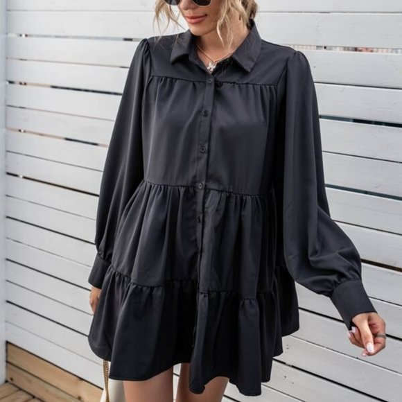 BOHO DOLLZ Button Down Babydoll Dress - Picture 5 of 8